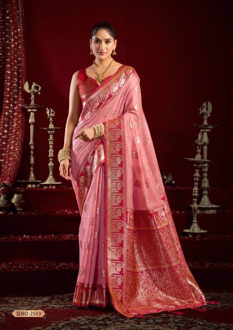Shivika By Gobuni Fancy Modal Banarasi Jari With Zhallar Saree